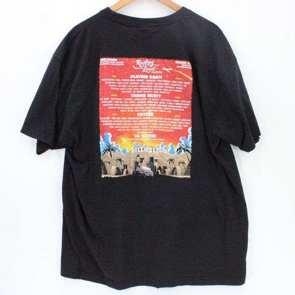 Rolling Loud Shirt Men Black Short Sleeve California Concert Graphic Tee 23" 2XL - Picture 7 of 9